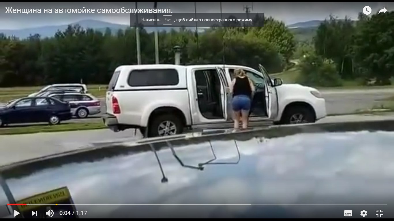 Нереальное видео: женщина на мойке решила помыть авто внутри
