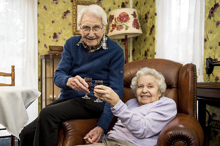 John and Edith MacKay, 96 an 94 celebrating their 91st Valentines day together. IN PIC................. (c) Wullie Marr/HPR For pic details, contact Wullie Marr........... 07989359845