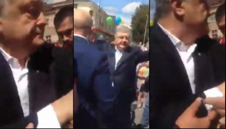 «Позор! Всех обокрал!»: Порошенко на Закарпатье встретила разъяренная толпа. Экс-президента спасла охрана